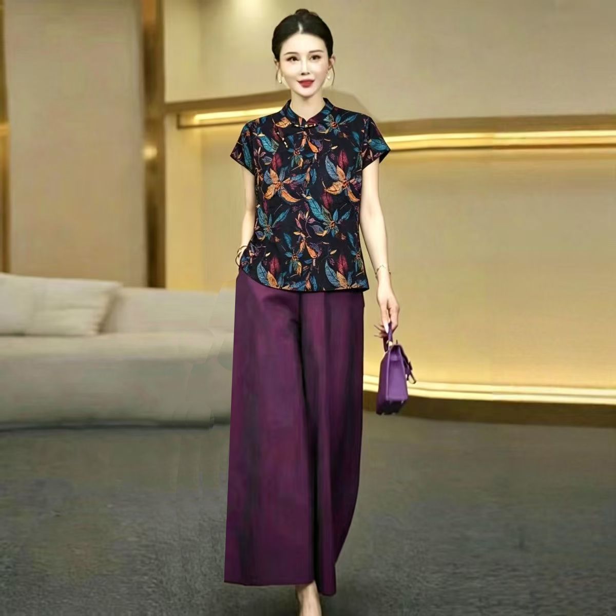 Women Formal Wear Tops - Silk Suit Summer Mother's New Retro