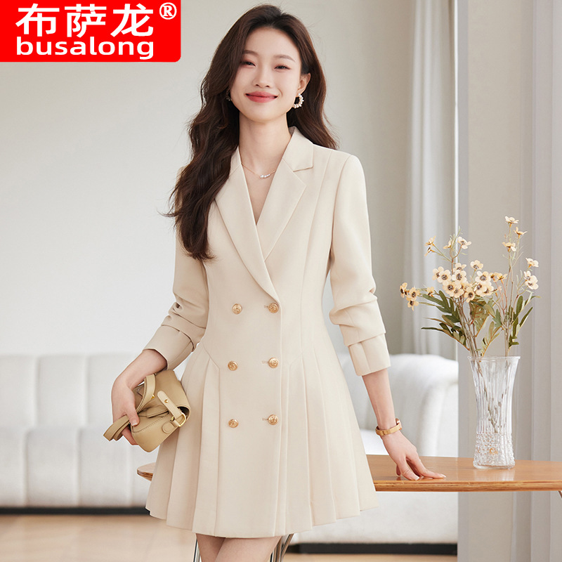 Women Formal Wear Office - 2025New Style Suit Collar Dress Long