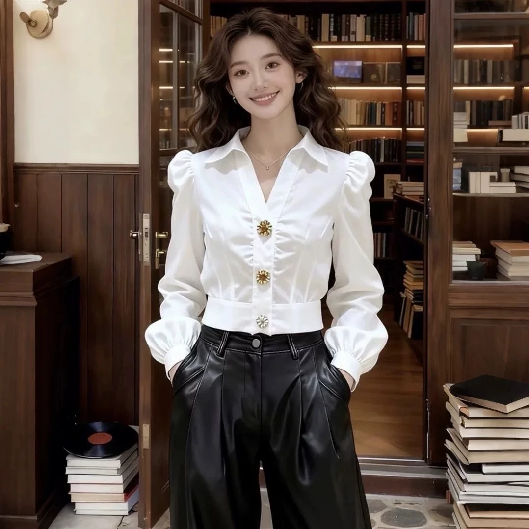 Elegant White Shirt V Neck Blo - đánh giá và giá Women Formal Office Wear Tops