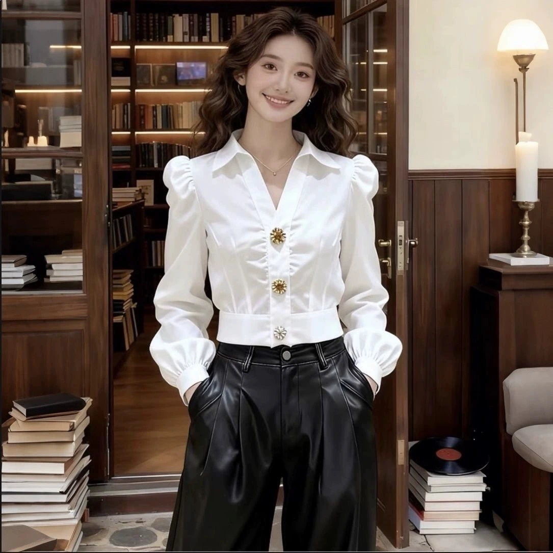 Elegant White Shirt V Neck Blo - đánh giá và giá Women Formal Office Wear Tops