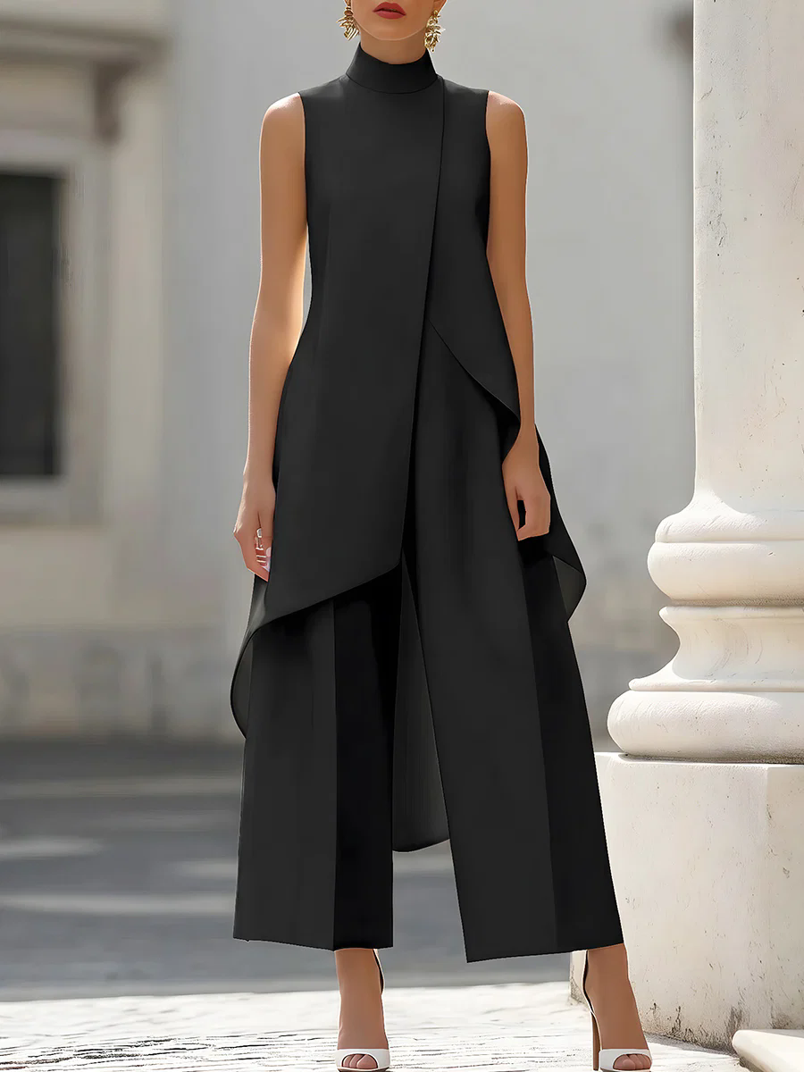 Sleeveless High Neck Asymmetri - đánh giá và giá Women Formal Wear Office