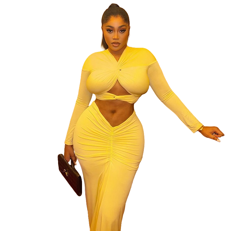 Women's V-Neck Long Sleeve Hol - đánh giá và giá Pencil Skirt Midi
