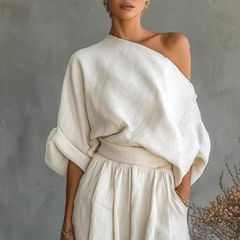 Elegant Skew Collar Long Sleev - đánh giá và giá Women Formal Wear Tops