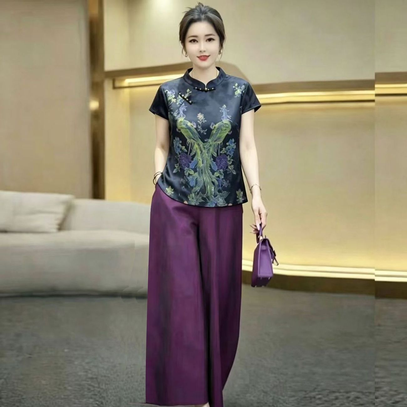 Silk Suit Summer Mother's New  - đánh giá và giá Women Formal Wear Tops
