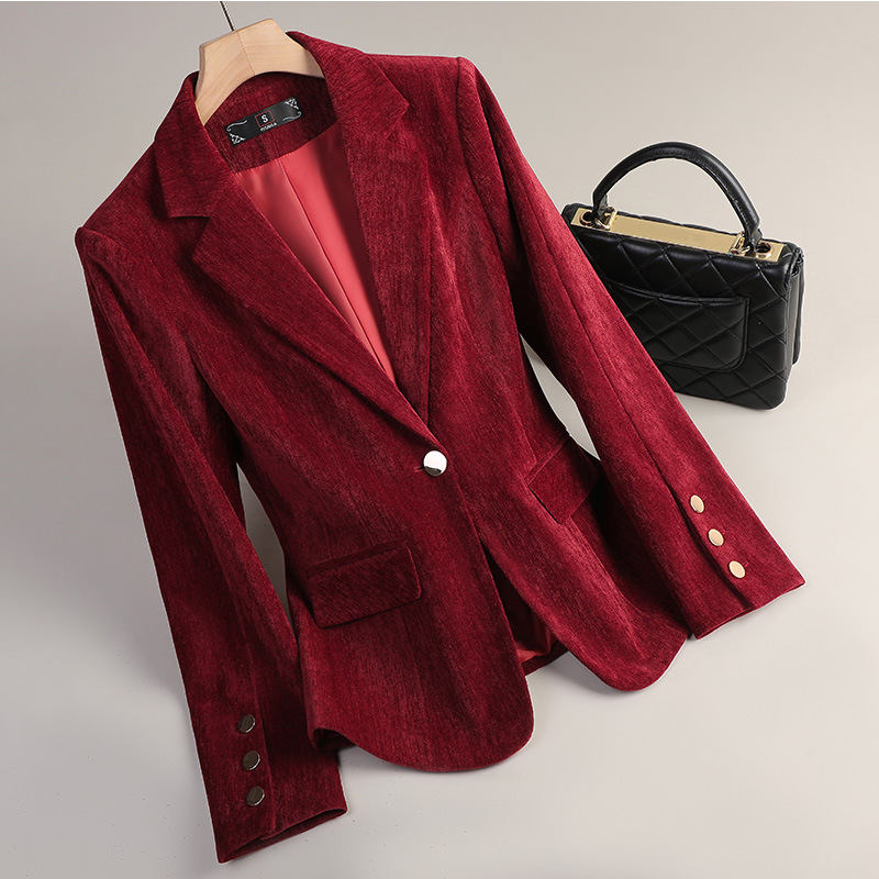 Yellow Gold Velvet Blazer Wome - đánh giá và giá Women Formal Wear Office