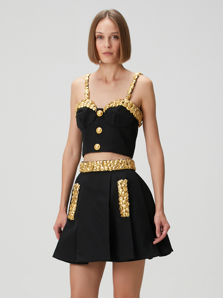 VC Black Two Piece Set Dress w - đánh giá và giá Women Formal Wear Tops