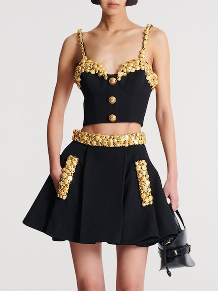 VC Black Two Piece Set Dress w - đánh giá và giá Women Formal Wear Tops