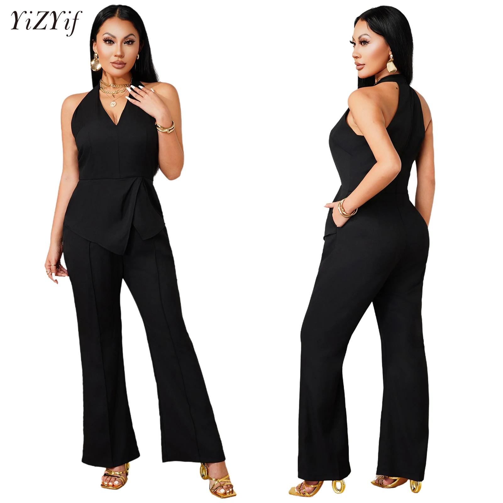 Sleeveless V-neck Jumpsuit Asy - đánh giá và giá Women'S Formal Jumpsuit Evening Wear