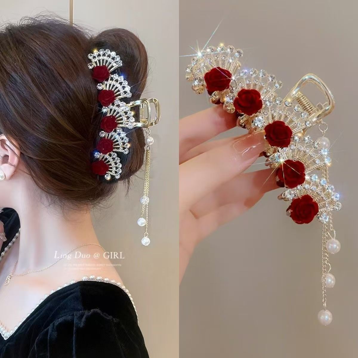 Vintage Red Floral Rhinestone  - đánh giá và giá Women'S Formal Wear Accessories