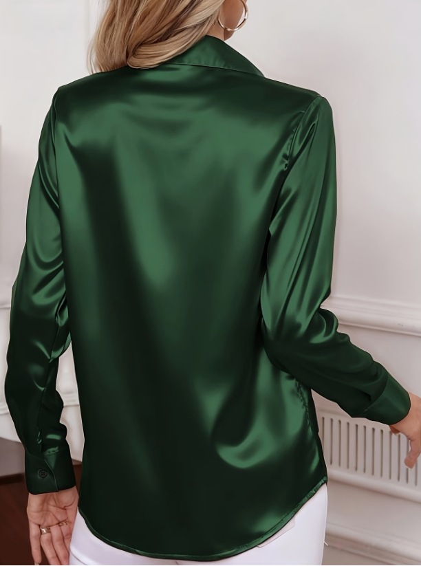 Women Satin Lapel Collar Blous - đánh giá và giá Women Formal Wear Office